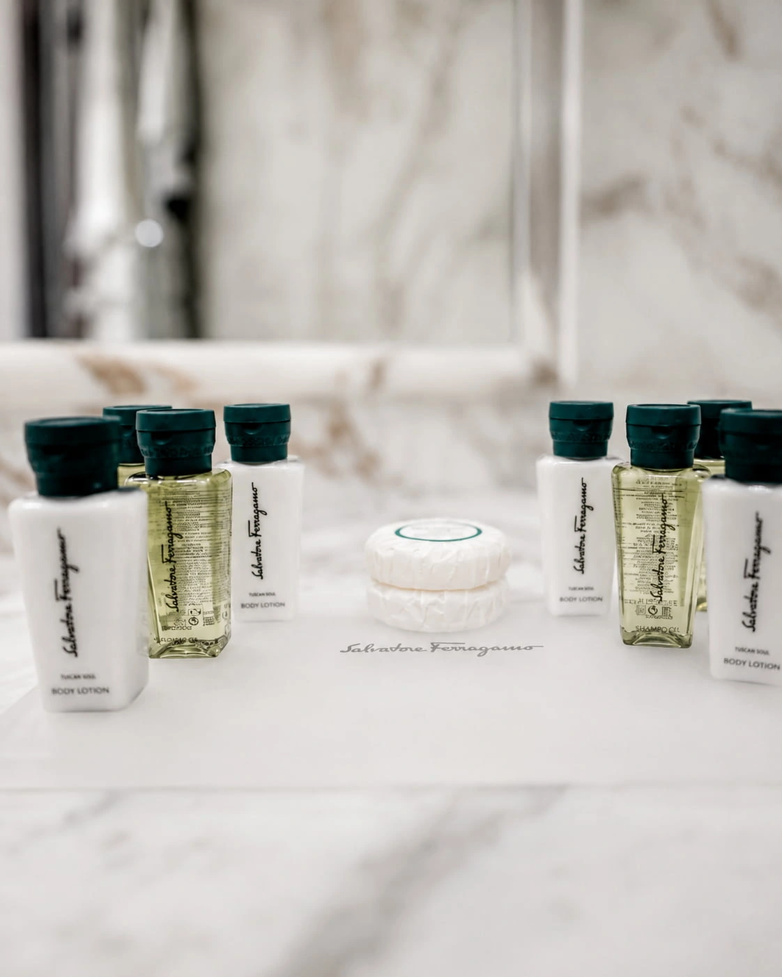 Courtesy line "Convivio" di Salvatore Ferragamo, presente in ogni camera di Más Boutique Hotel Rome